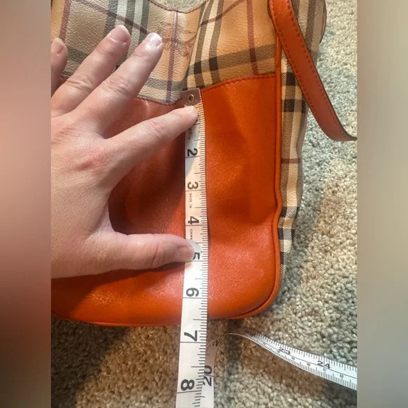 BURBERRY Multicolor PVC Leather Shoulder Bag Orange Tan - Picture 3 of 17